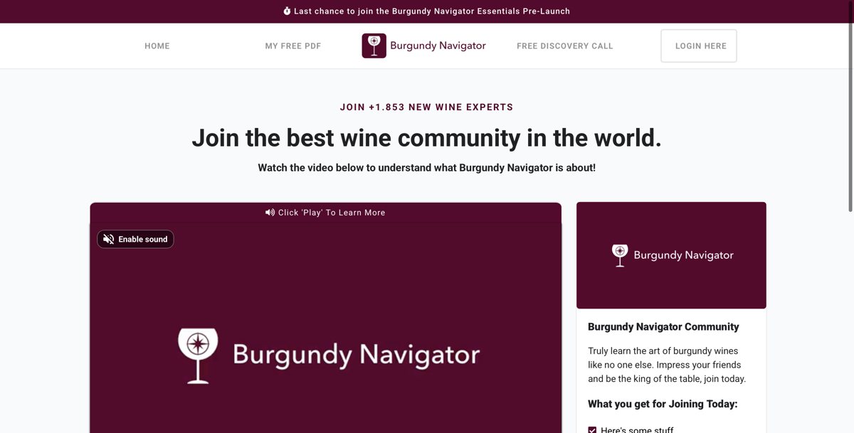 Burgundy Navigator website